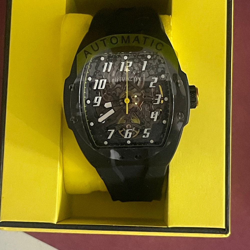 Invicta Black and Yellow Automatic Watch